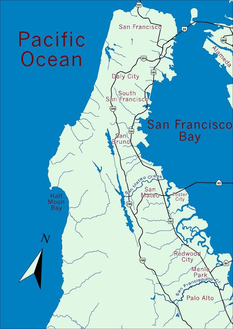 Kat jeyografik nan zòn nan bay peninsula
