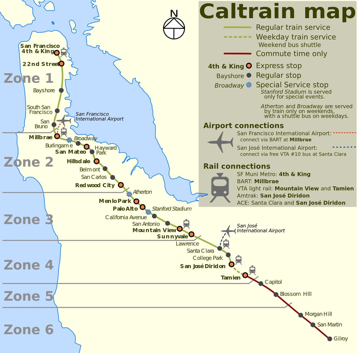 San Francisco caltrain kat jeyografik