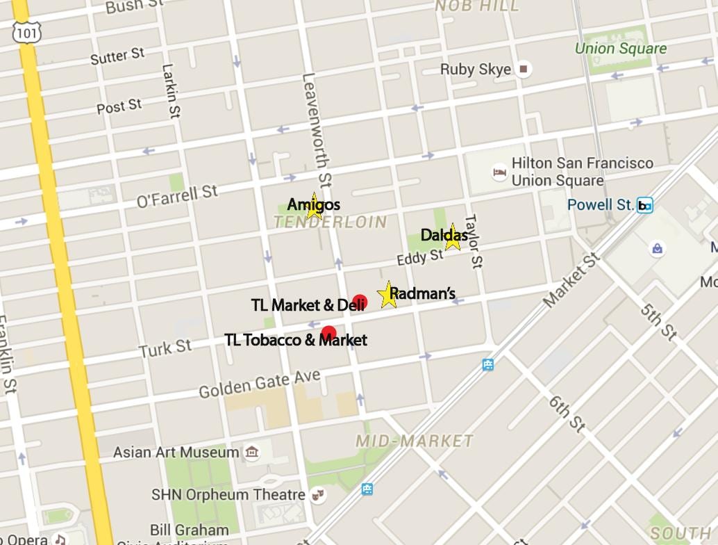 Kat jeyografik nan file nan zòn nan San Francisco