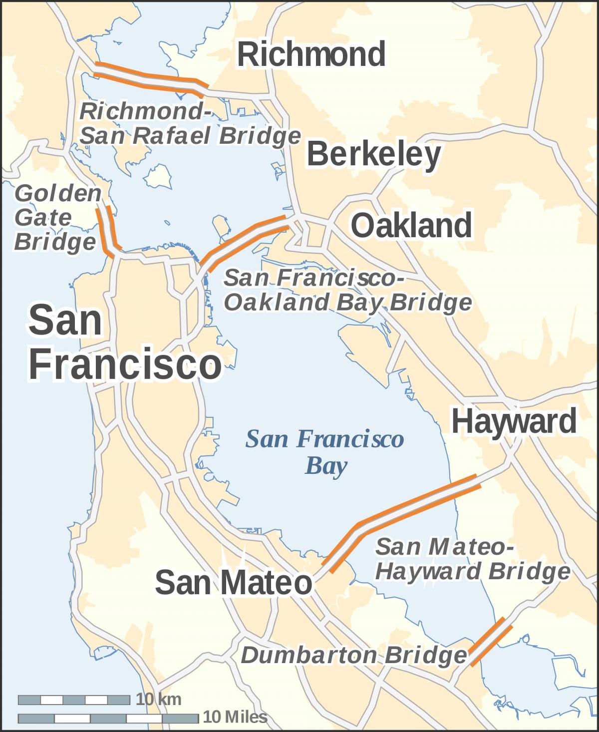kat jeyografik nan San Francisco golden gate pon, dan vise