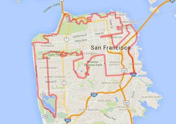 golden gate park bisiklèt santye kat jeyografik