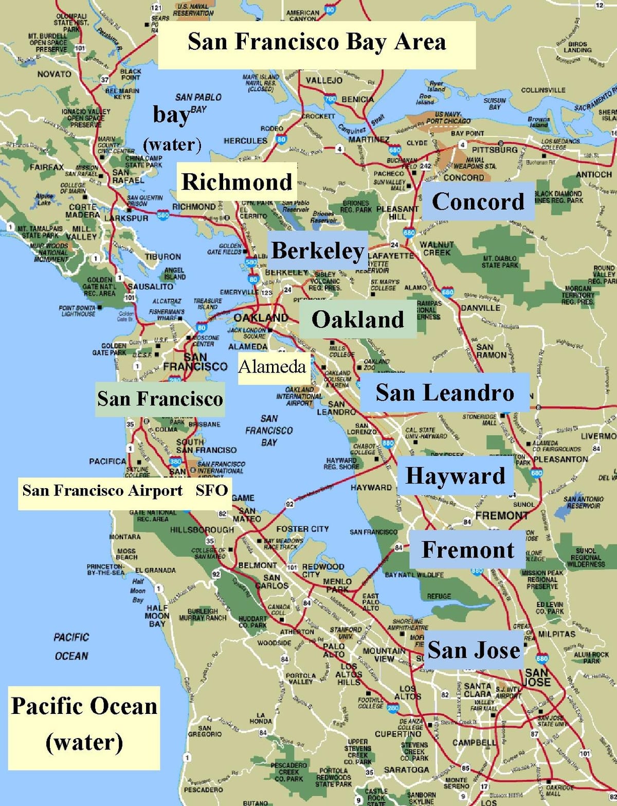 kat jeyografik nan San Francisco zòn nan california