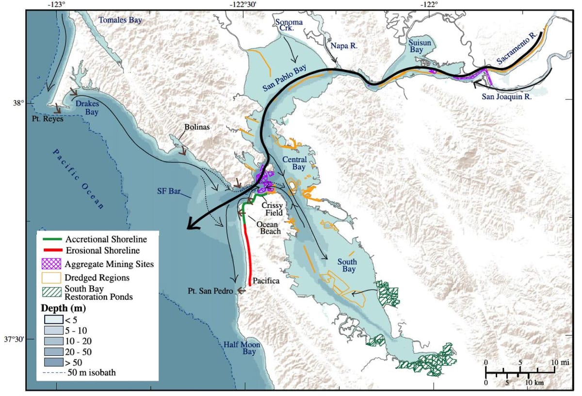 Kat jeyografik nan San Francisco bay pwofondè