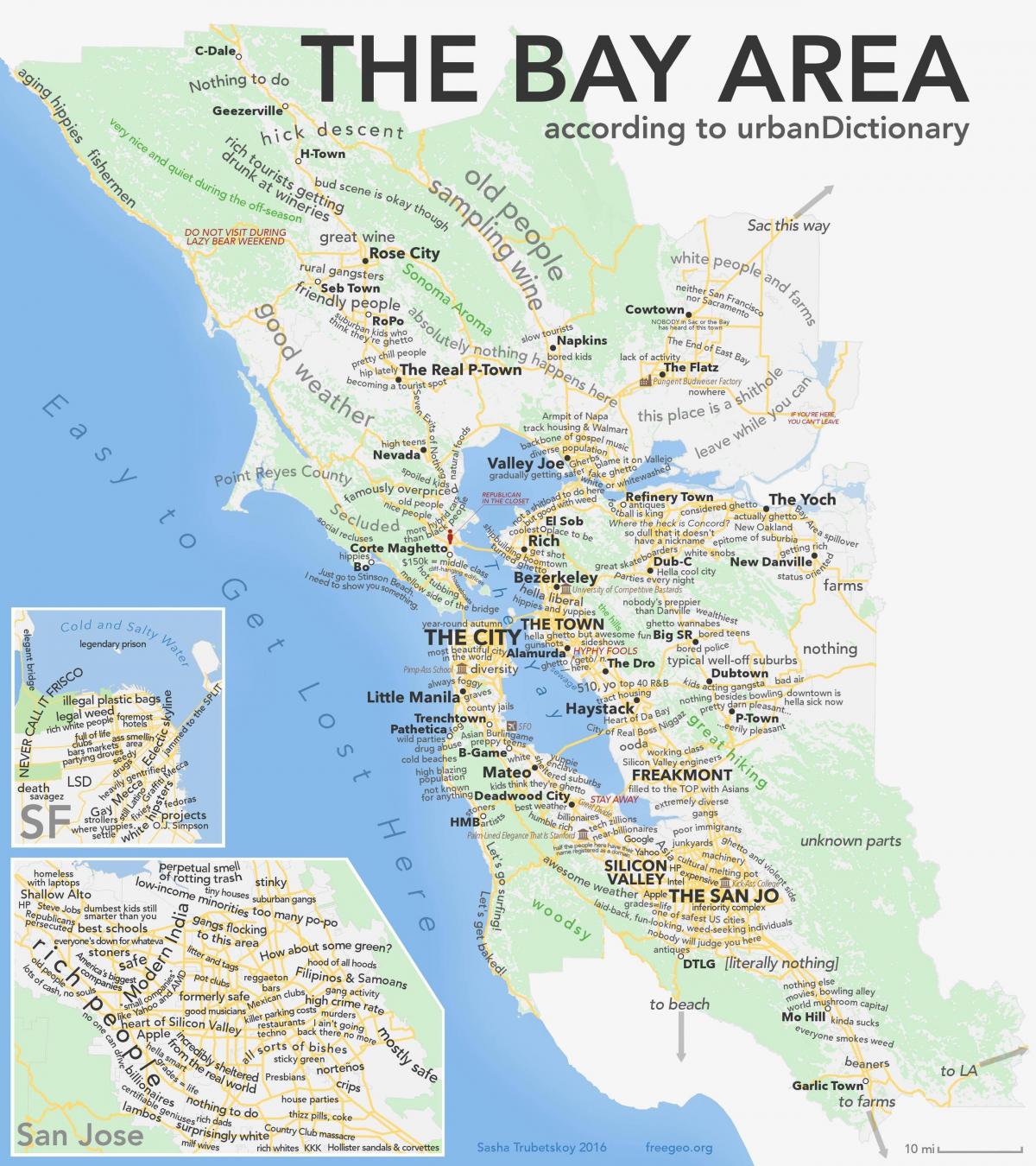 San Francisco bay zòn kat jeyografik nan california