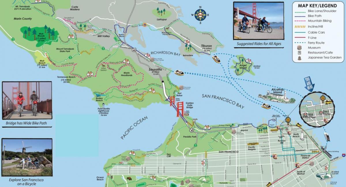 Kat jeyografik nan San Francisco bisiklèt tour