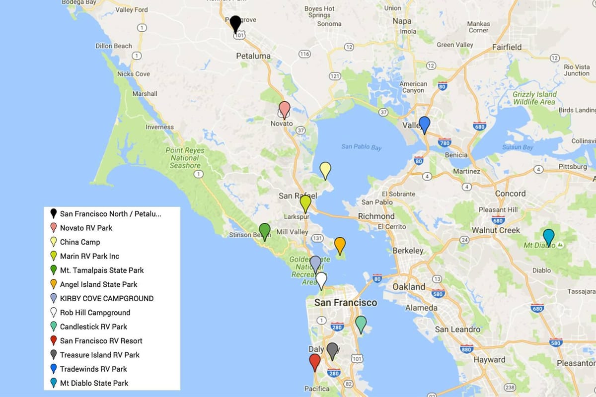 Kat jeyografik nan San Francisco dwe wè