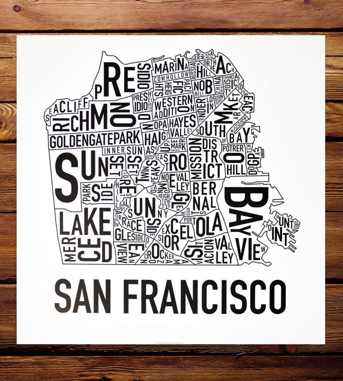 Kat jeyografik nan San Francisco katye atizay