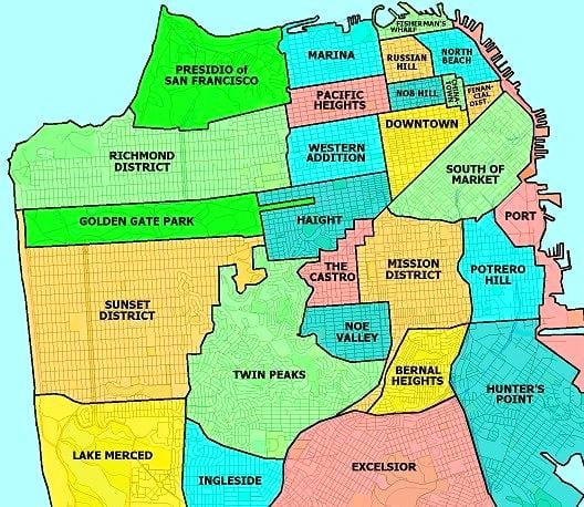 tout savann pou bèt yo nan San Francisco kat jeyografik