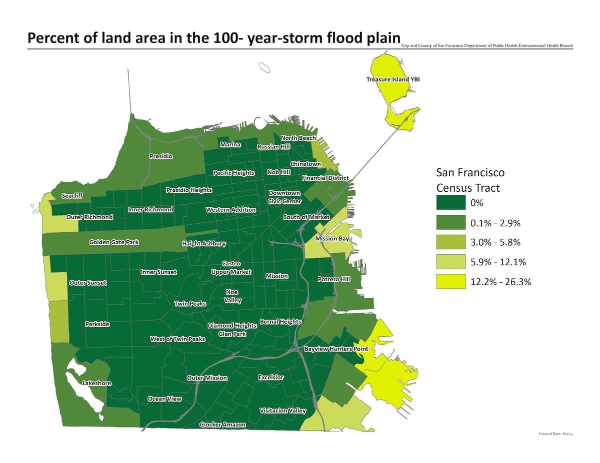 Kat jeyografik nan San Francisco zòn inondasyon