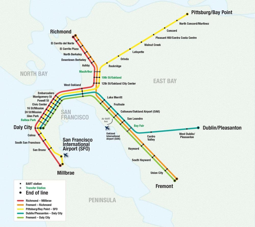 San Francisco ayewopò bart kat jeyografik