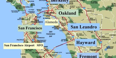 Kat jeyografik nan San Francisco zòn nan california