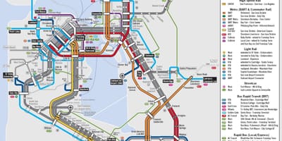 San Francisco mass transpò piblik kat jeyografik