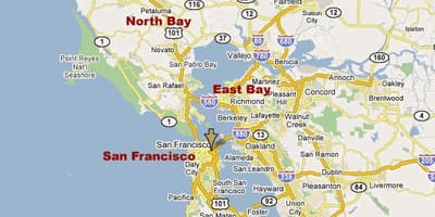 Nò california bay zòn kat jeyografik