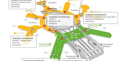 SFO tèminal nan 3 pòtay lavil kat jeyografik