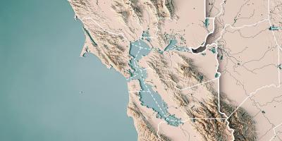Kat jeyografik nan San Francisco bay topografik 