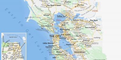 San Francisco bay zòn kat jeyografik nan california