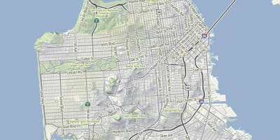 Kat jeyografik nan San Francisco tèren