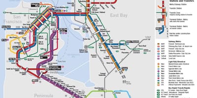 Kat jeyografik transpò piblik San Francisco