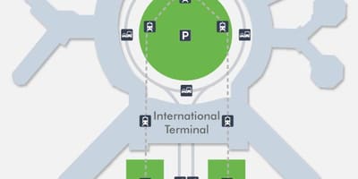 Kat jeyografik nan SFO tèminal ayewopò 1