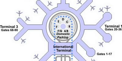 Kat jeyografik nan SFO tèminal g