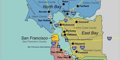 Kat jeyografik nan sid San Francisco bay zòn nan